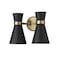 Z-Lite Soriano 2 Light Wall Sconce, Matte Black & Heritage Brass 728-2S-MB-HBR - alternate 4